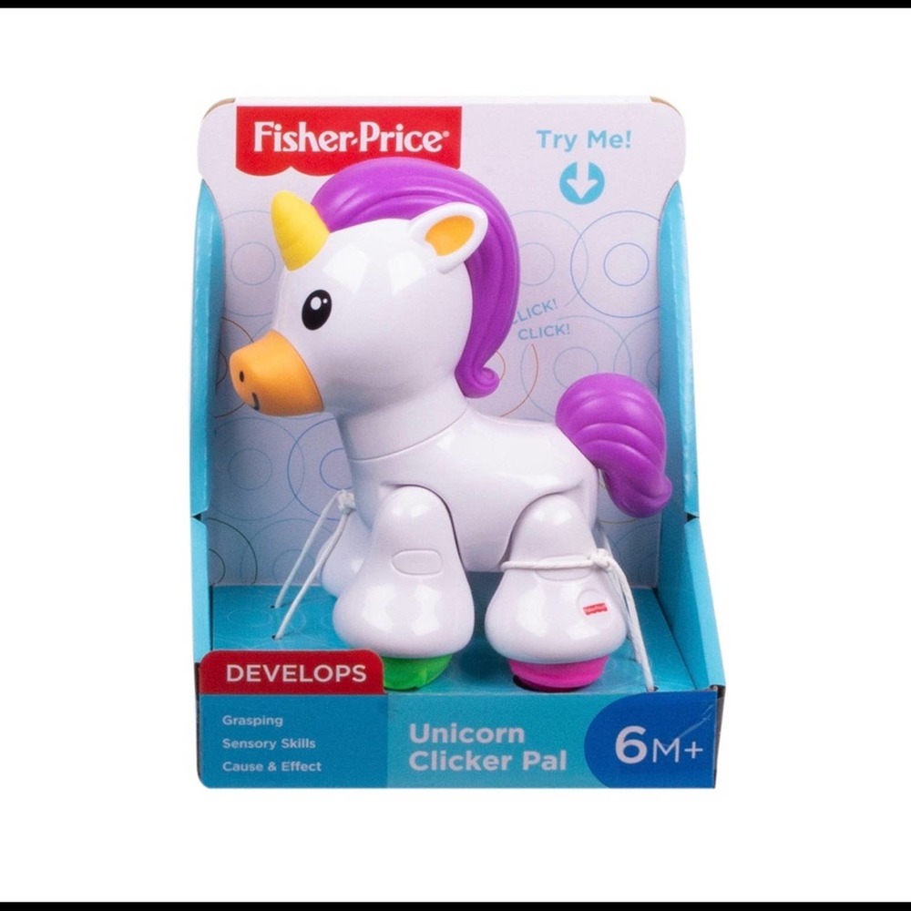 NWT Fisher Price Unicorn Clicker Pal Toy 6 Months And Up